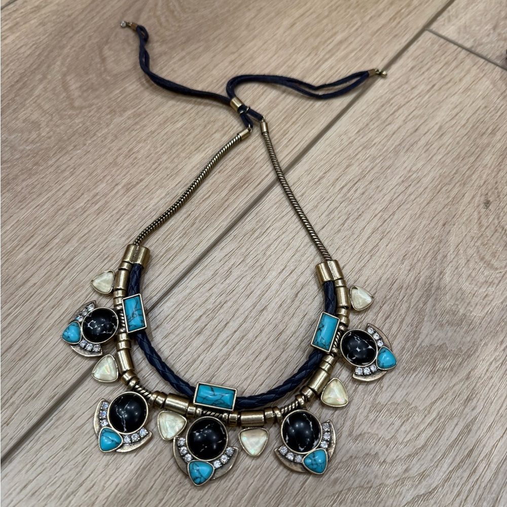 Chloe + Isabel navy and Turquoise Statement Necklace